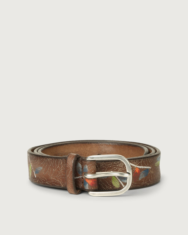 Orciani Bamboo leather belt Leather Cognac