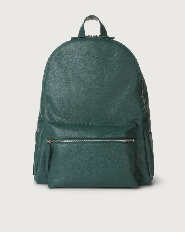 Orciani Laio Micron Leather Backpack Grained leather Green