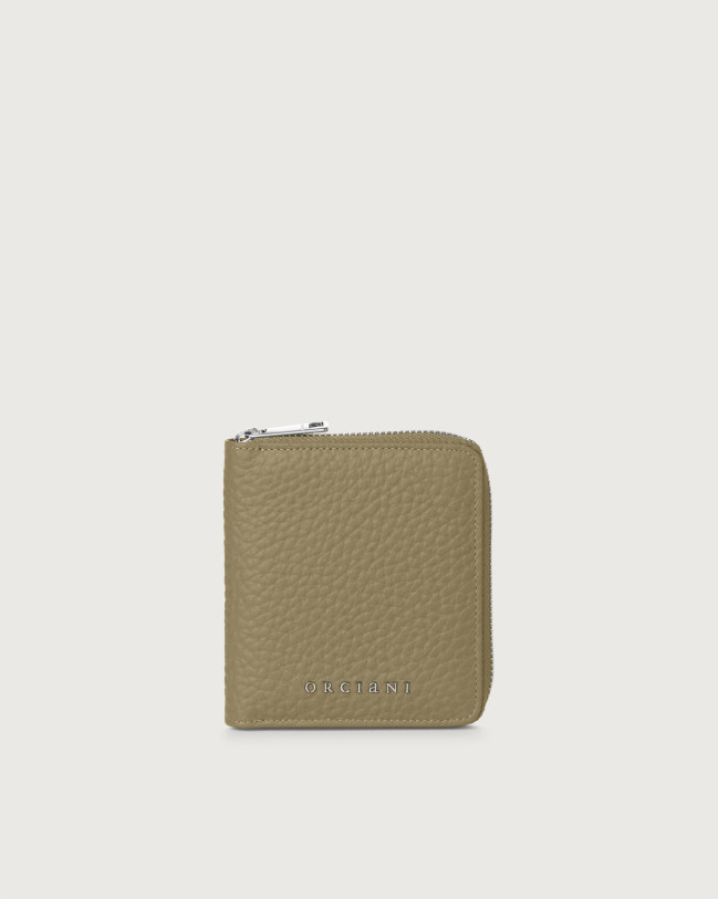 Orciani Soft leather wallet with RFID protection Leather Kaki