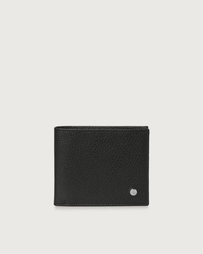 Orciani Micron leather wallet with coin purse Leather Black