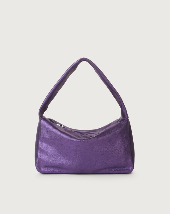 Orciani Pouch Midnight leather handbag bag Suede violet