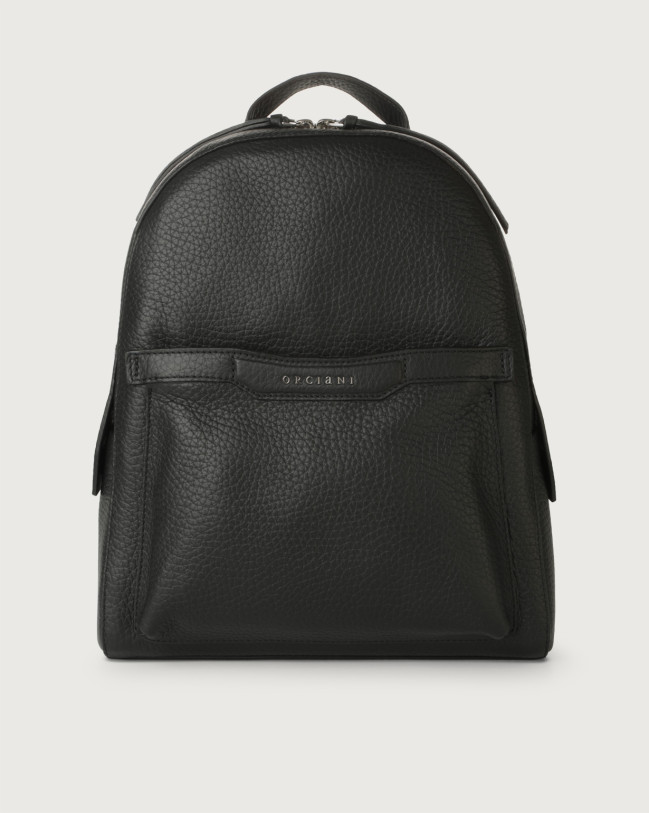 Orciani POSH Soft leather backpack Grained leather Black