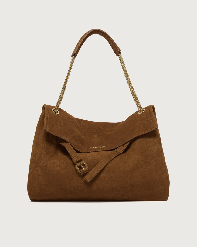 Orciani Venus Nabucco Midi nubuck leather shoulder bag Nubuck brown