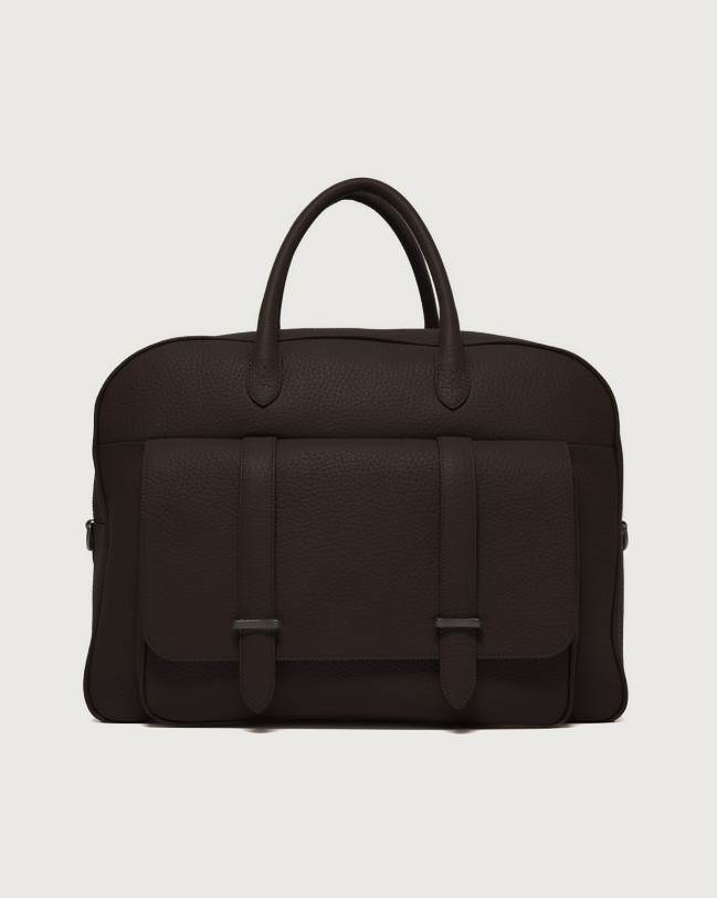 Orciani Jones Soft grained leather duffle bag Grained leather Chocolate