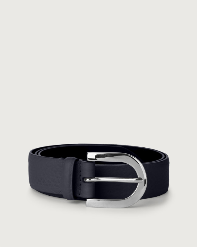 Orciani Micron leather belt Leather Navy