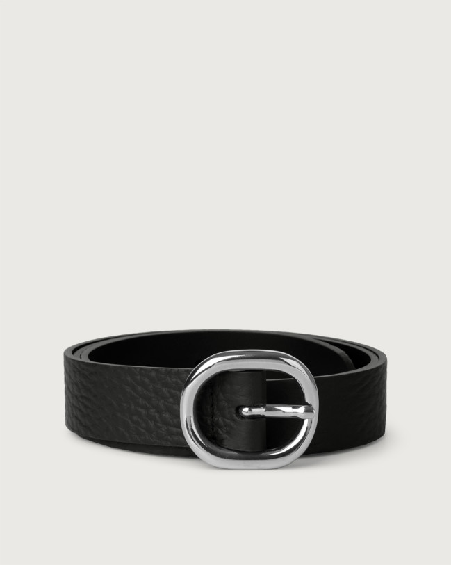 Orciani Soft leather belt 3 cm Leather Black