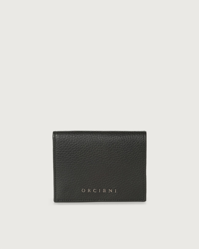 Orciani Micron small leather wallet Leather Black