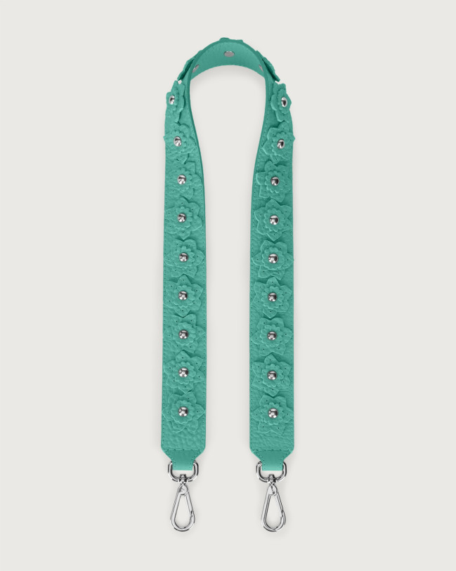 Orciani Soft Flower leather strap Leather Mint Green