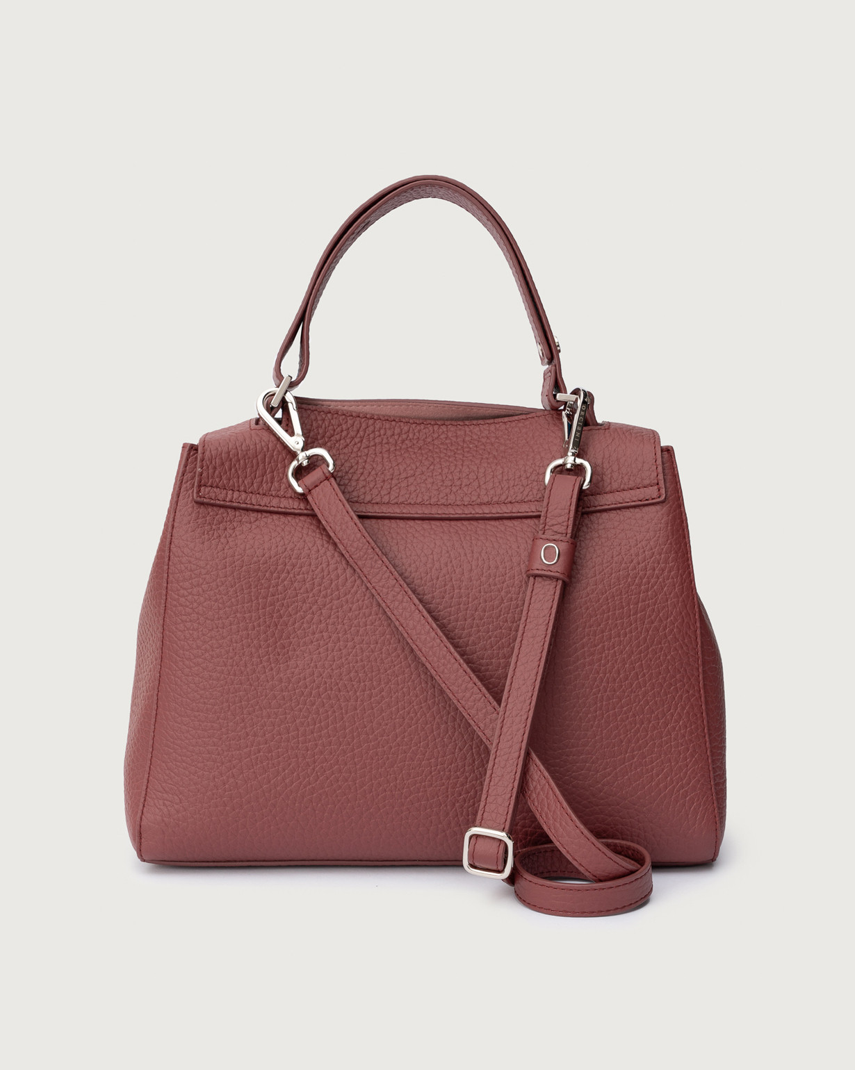 ORCIANI. Sveva Soft Medium leather shoulder bag with shoulder strap. color bordeaux
