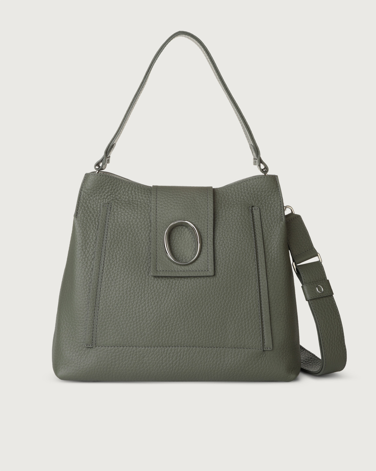 Lia Soft leather shoulder bag with color Green