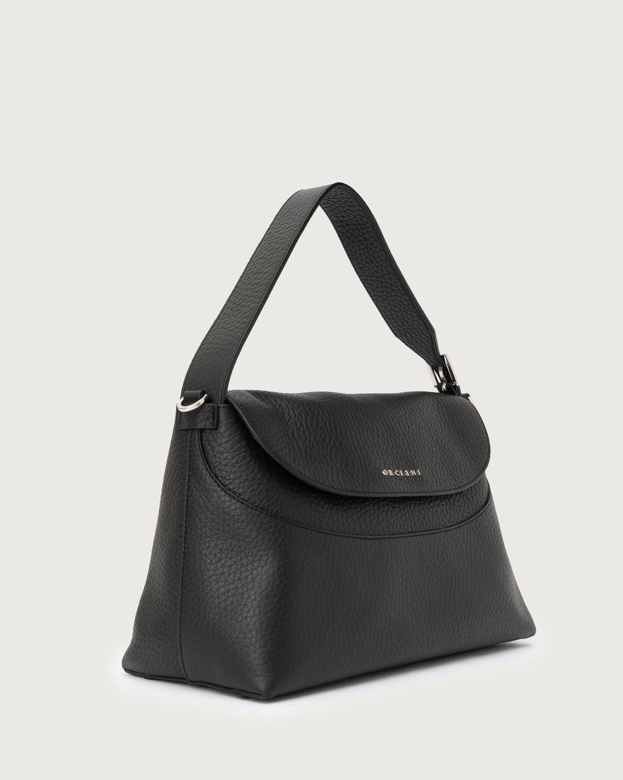 ORCIANI. Nana Soft leather shoulder bag with strap. color Black