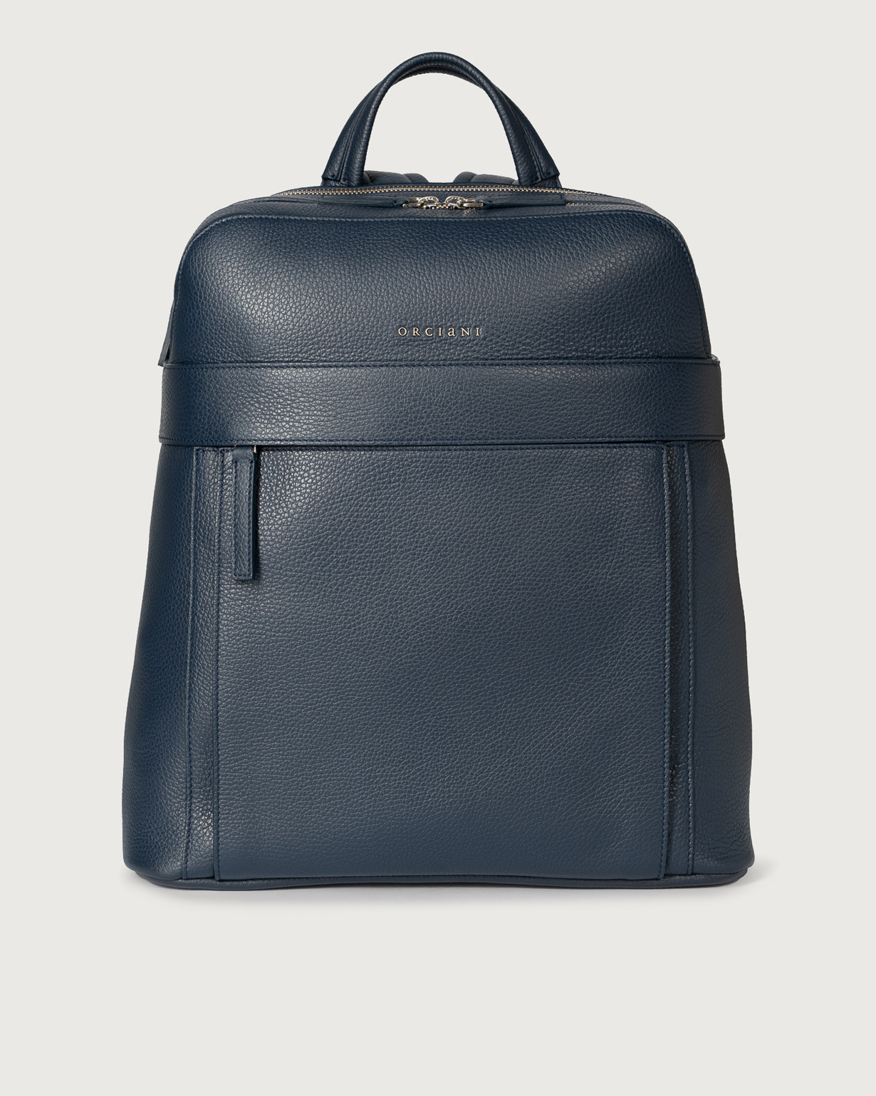 ORCIANI. Micron dollar leather backpack. color Navy