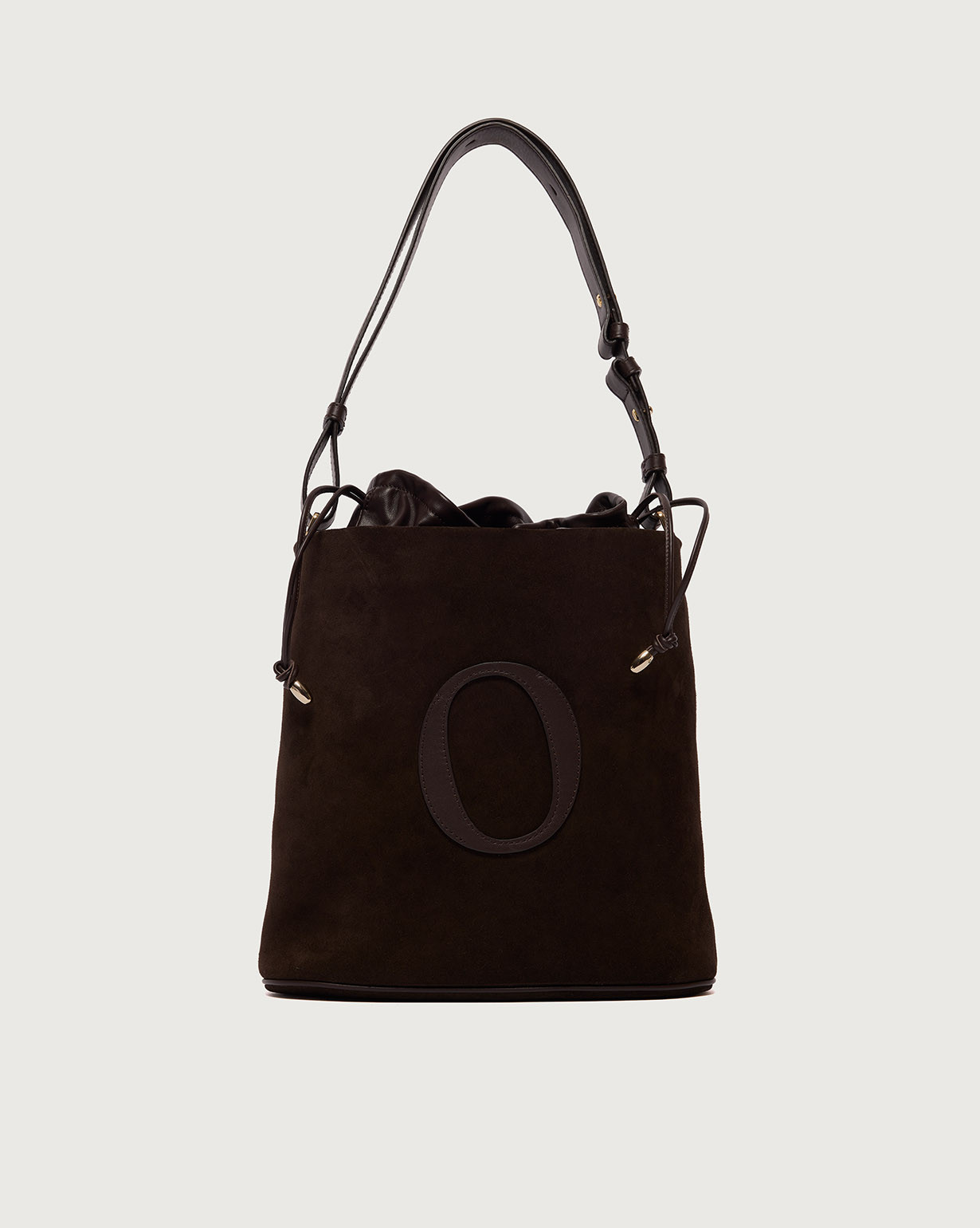 ORCIANI. Her-O Peach Oro Midi suede leather bucket bag. color