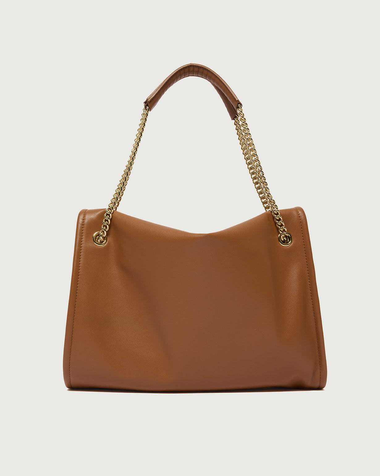 ORCIANI. Venus Nappa Midi leather shoulder bag. color Amber