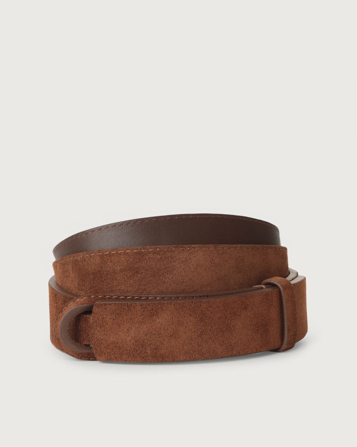 ORCIANI. Suede Nobuckle belt. color Brown