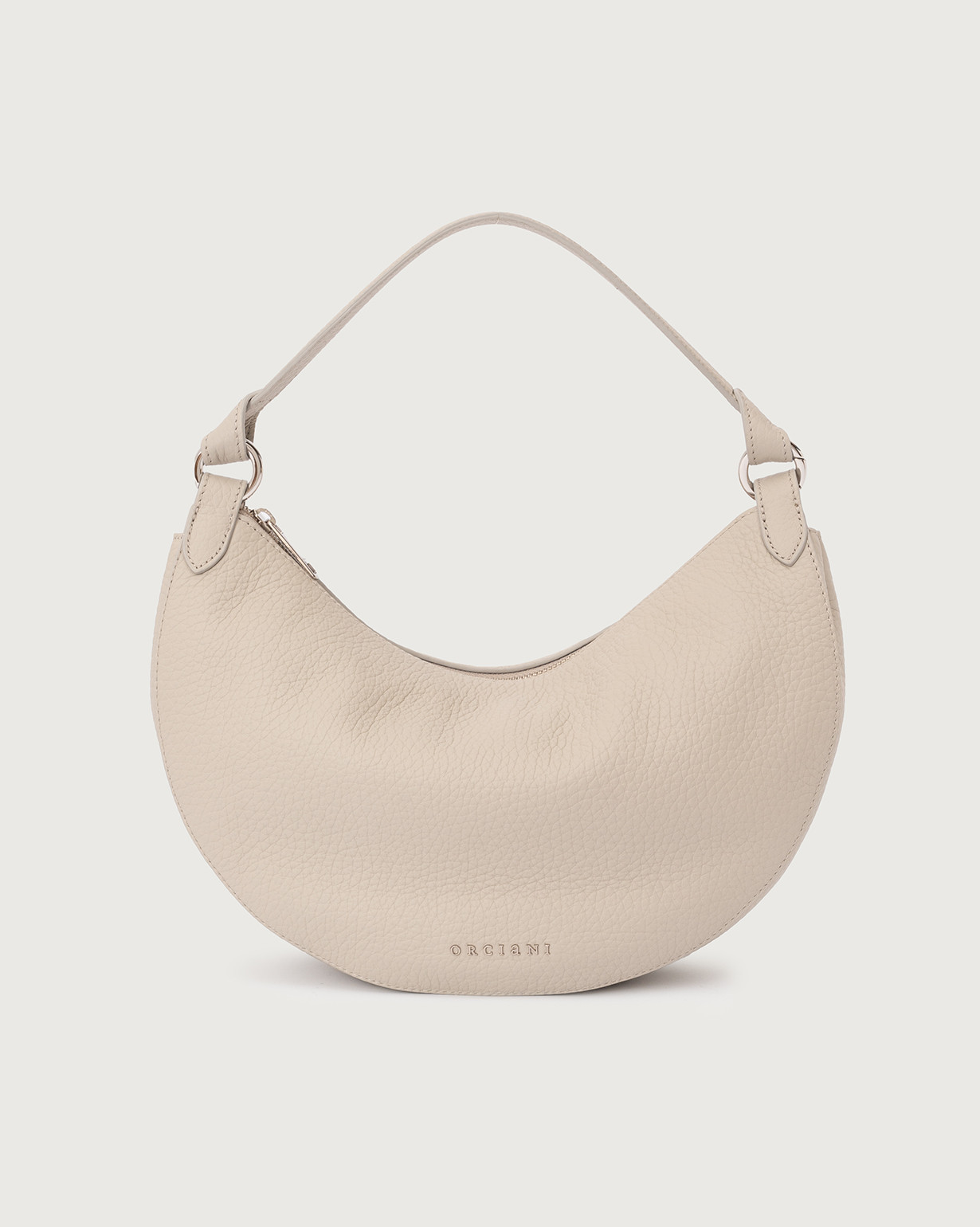 ORCIANI. Dumpling Soft Midi leather shoulder bag with strap. color Clay