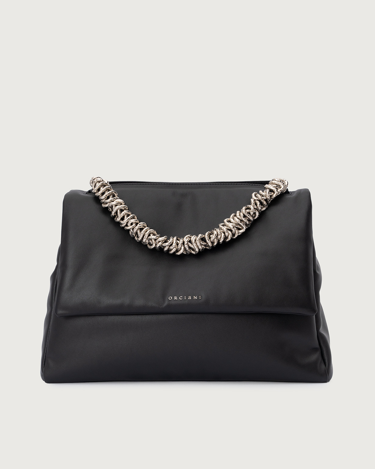 ORCIANI. Sveva Nappa Bold XL padded leather shoulder bag. color black