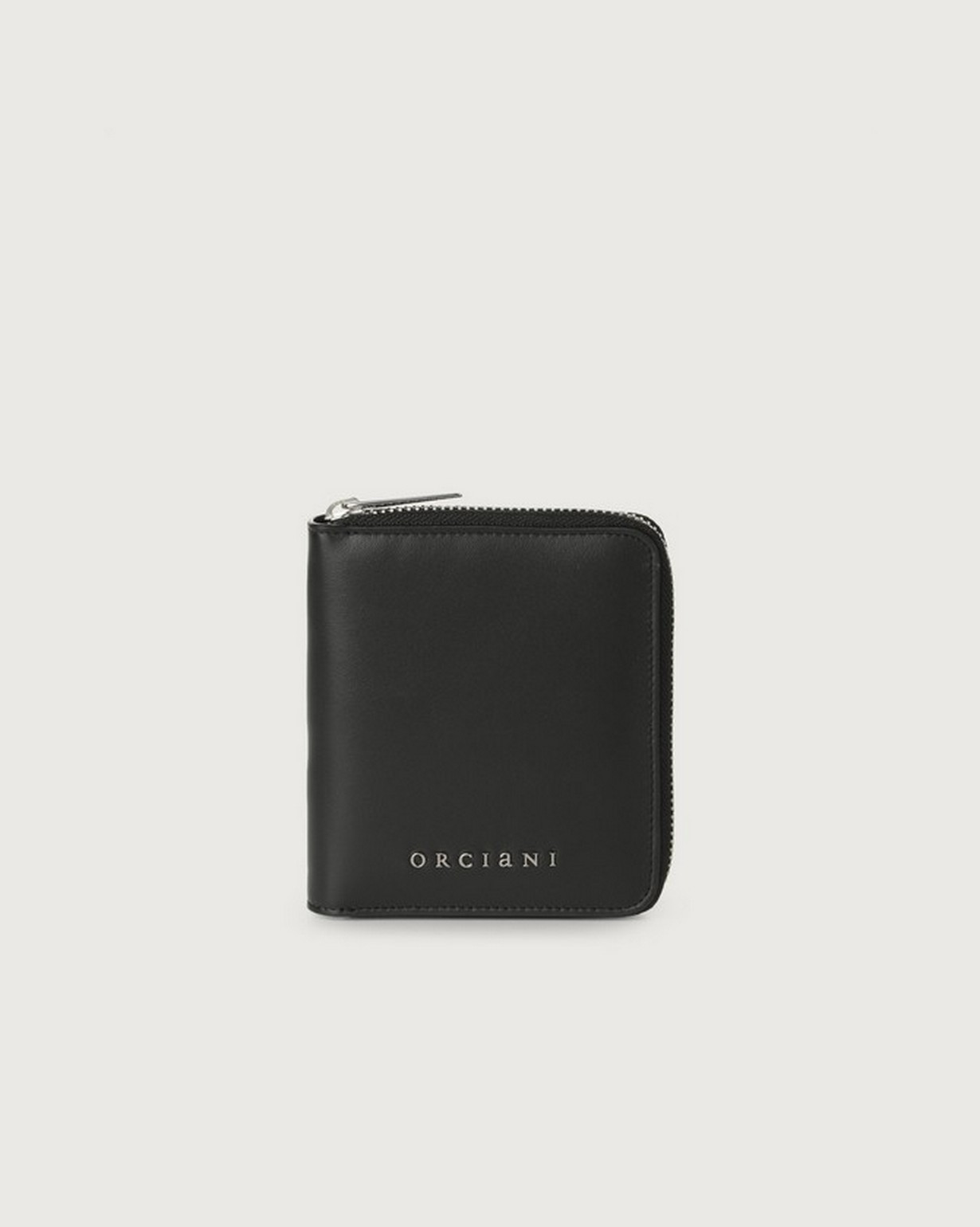 ORCIANI. Liberty small leather wallet with zip. color Black