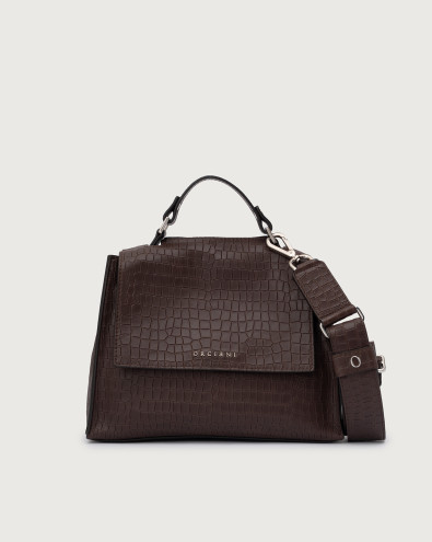 Sveva Cocco Small embossed leather handbag with strap