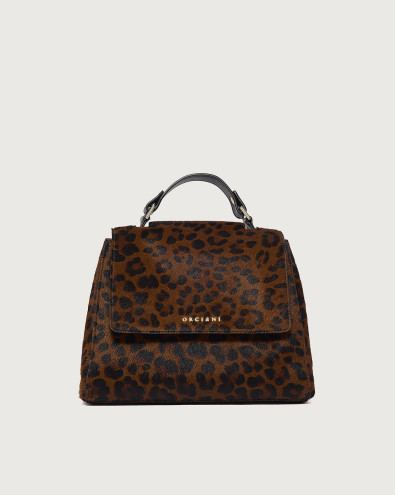 Sveva Leo Small pony hair leather handbag