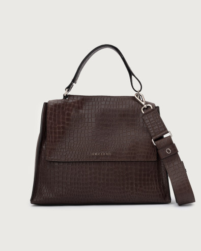 Sveva Cocco Medium embossed leather shoulder bag