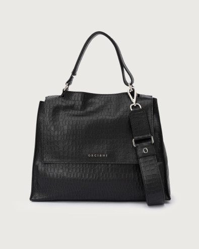 Sveva Cocco Medium embossed leather shoulder bag