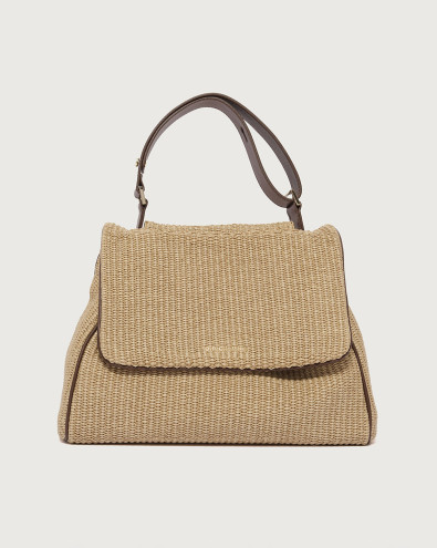 Sveva Zanzibar Midi fabric and leather shoulder bag