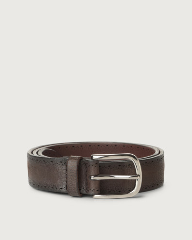 Chevrette leather belt