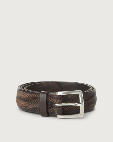 Masculine leather belt