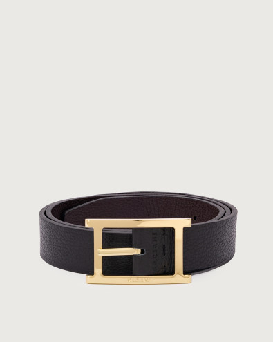 Micron Double B reversible leather belt 3 cm