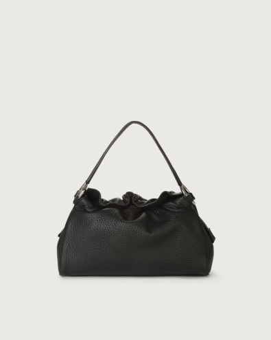 PUFFY Soft leather handbag with strap