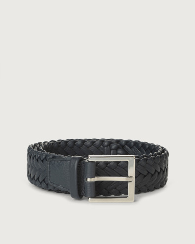 Micron braided leather belt