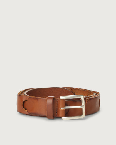 Bull Soft patchwotk leather belt