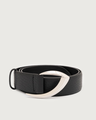 Soft grained leather belt 3,5 cm