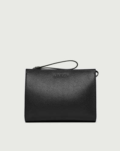 Micron large leather pouch with wristband