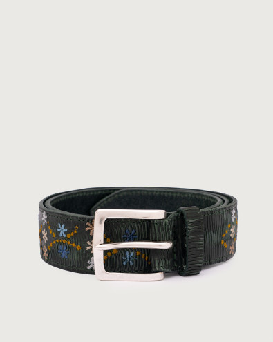 Blade Flower leaather belt 3,5 cm