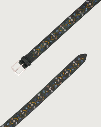 Blade Flower leaather belt 3,5 cm