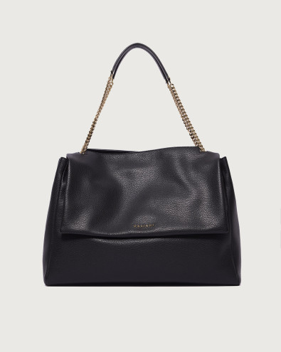 Sveva Sense XL dollar leather shoulder bag