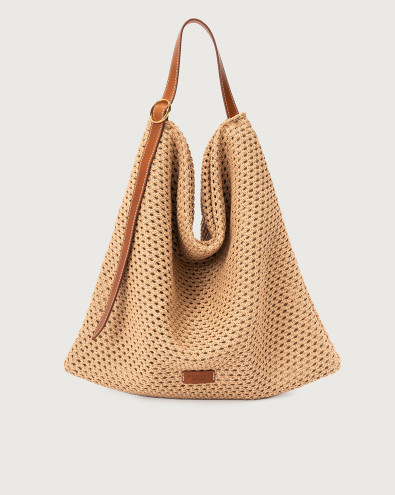 Todo Elba Large cotton mesh and leather shoulder bag