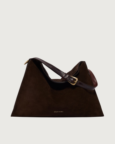 Trinity Peach Oro Large suede shoulder bag