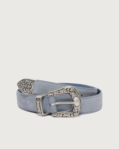 Twilight trittico nubuck leather belt 3,5 cm
