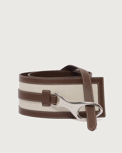 Savana canvas and leather bustier 9 cm