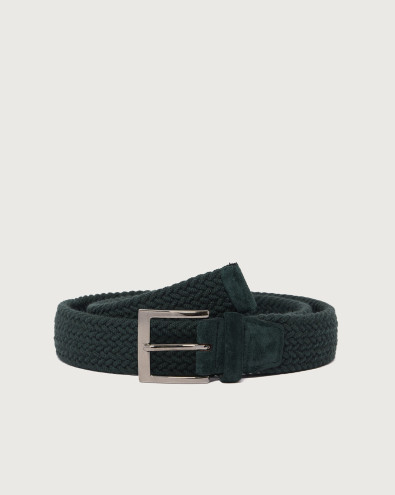 Elast Winter stretch wool and leather belt 3,5 cm