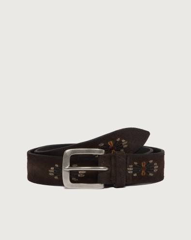 Hunting Lakota suede leather belt 3,5 cm