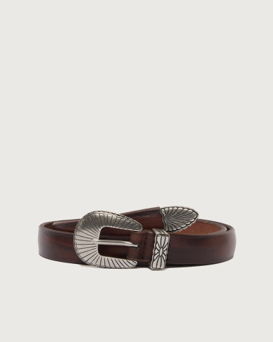 Antique leather belt 2,5 cm