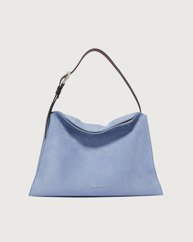 Trinity Peach Midi suede shoulder bag