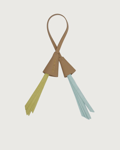 Peach Flower Bell leather bag charm