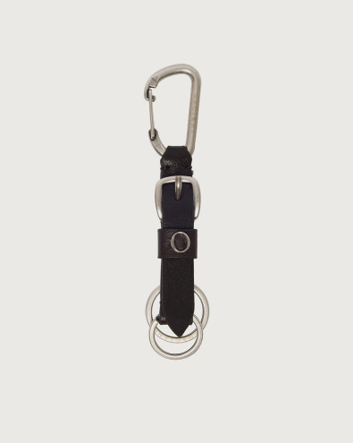 Lagoon leather keyring with snap hook