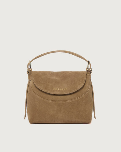 Nana Peach Small suede leather handbag with strap