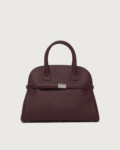 Aura Soft Midi grained leather handbag with strap